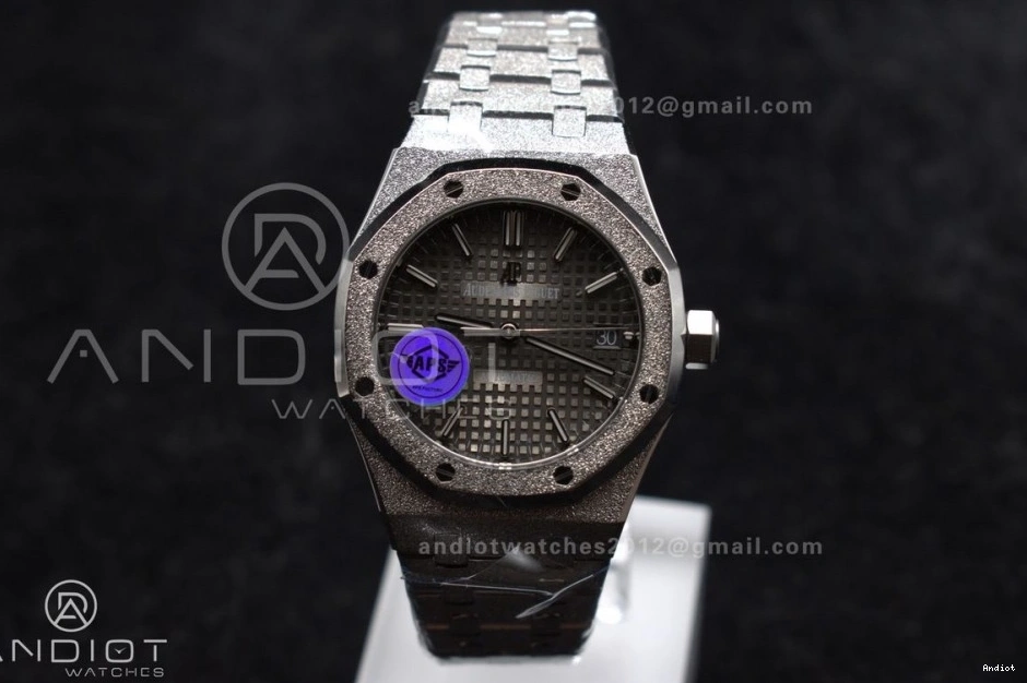 SS Royal Frosted Best Oak Bracelet Grey on Super 1:1 Dial SS SA3120 15454 37mm Clone APSF Edition Textured 0202
